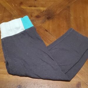 Just Be Gray and Aqua Women's Capris